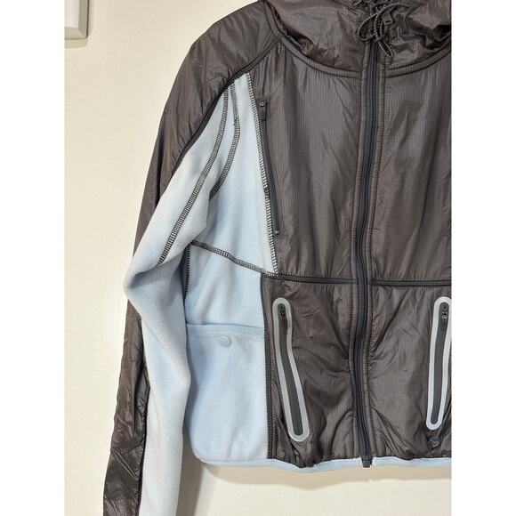 Free People Go The Distance Fleece Jacket Powder Blue Grey Size Small NWT Active - Picture 4 of 16
